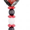 Bukiet 497 Valentine's Black Hearts Qualatex #21628 65335-2 64151 90570-4 43645-16