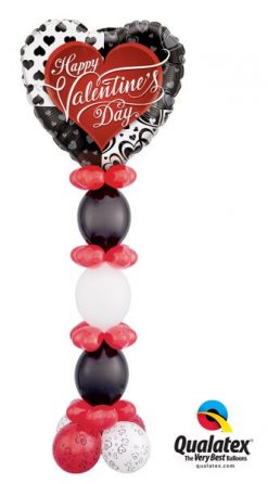 Bukiet 497 Valentine's Black Hearts Qualatex #21628 65335-2 64151 90570-4 43645-16