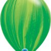 11 28cm SuperAgate Green Rainbow Qualatex #91539-1