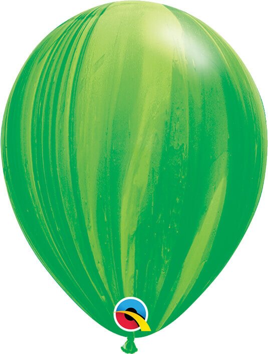 11 28cm SuperAgate Green Rainbow Qualatex #91539-1