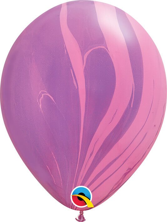 11 28cm SuperAgate Pink Violet Rainbow Qualatex #91543-1