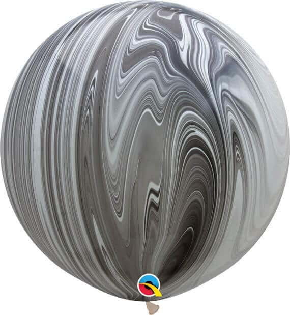 30 76cm SuperAgate Black & White Qualatex #35206-1