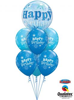 Bukiet 762 Sparkling Blue Birthday Qualatex #48439 38858-6