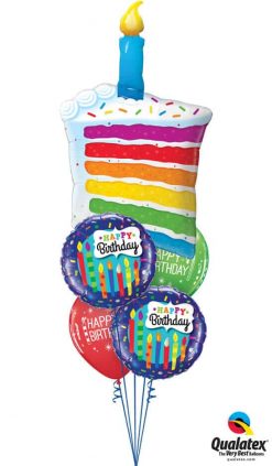 Bukiet 755 Rainbow Birthday Candles Qualatex #49379 49037-2 52963-2