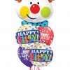 Bukiet 739 Colorful Clown Birthday Qualatex #49403 49047-2 52975-2