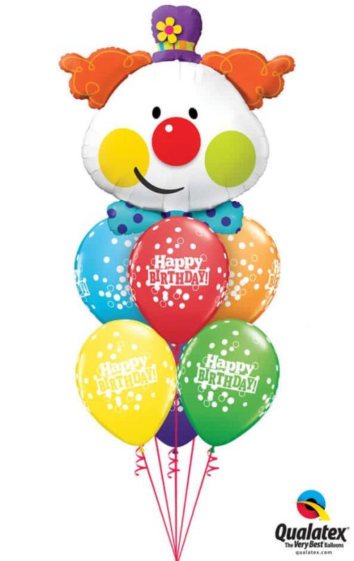 Bukiet 738 Cute Clown Happy Birthday Qualatex # 49403 52975