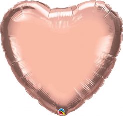 36″ / 91cm Solid Colour Heart Rose Gold Qualatex #78451