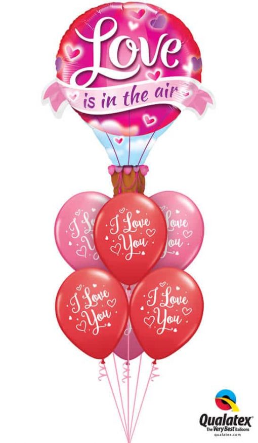 Bukiet 822 Red & Rose "I Love You" Balloon Qualatex #78529 57055-6