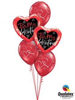 Bukiet 785 "Be Mine" Valentine Hearts Qualatex #78537-2 40862-3