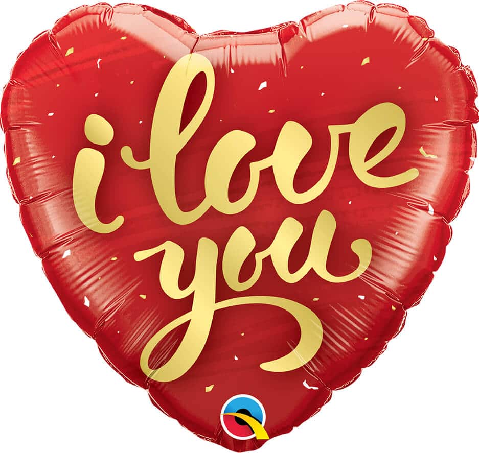 18" / 46cm I Love You Gold Script Qualatex #78541