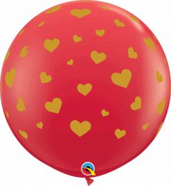 3′ / 91cm Random Hearts-A-Round Red Qualatex #80001-1