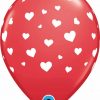 11" / 28cm 6szt Random Hearts-A-Round Red Qualatex #85727