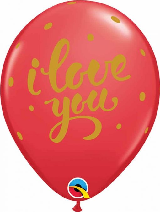 11" / 28cm I Love You Bold Script Red Qualatex #90956-1