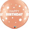 3' / 91cm Birthday Big & Little Dots Asst of Gold, Rose Gold Qualatex #13247-1