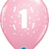 11" / 28cm 6szt Stars #1-A-Round Pink Qualatex #17821