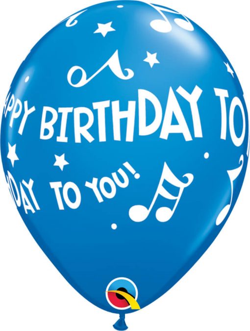 11" / 28cm Happy Birthday To You - Music Notes Carnival Asst Qualatex #18461-1