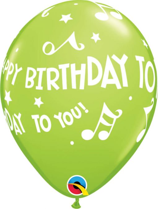 11" / 28cm Happy Birthday To You - Music Notes Carnival Asst Qualatex #18461-1