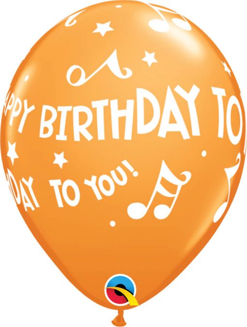 11" / 28cm Happy Birthday To You - Music Notes Carnival Asst Qualatex #18461-1