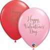 11" / 28cm Happy Valentine's Day Script Asst of Red, Pink Qualatex #48203-1