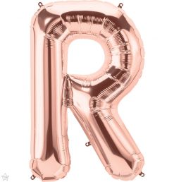 34" / 86cm Rose Gold Letter R North Star Balloons #59880