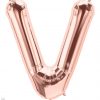 34" / 86cm Rose Gold Letter V North Star Balloons #59888