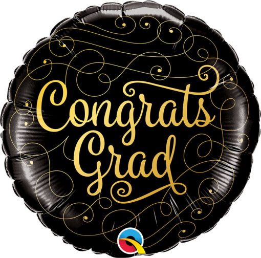 18″ / 46cm Congrats Grad Gold Doodles Qualatex #82277