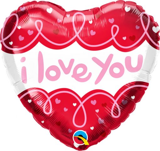 18″ / 46cm I Love You Doodle Loops Qualatex #97174