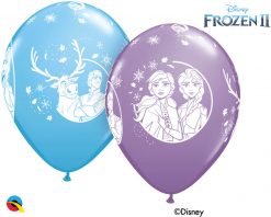 12" / 30cm 6szt Disney Frozen 2 Asst of Pale Blue, Spring Lilac Qualatex #99713