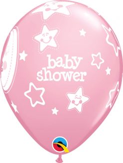 11" / 28cm 6szt Baby Shower Moon & Stars Pastel Asst Qualatex #17783