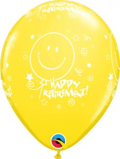 11" / 28cm 6szt Retirement! Smile-Face-A-Round Retail Asst Qualatex #18061