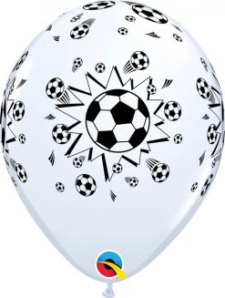 11" / 28cm 6szt Soccer Balls White Qualatex #18062