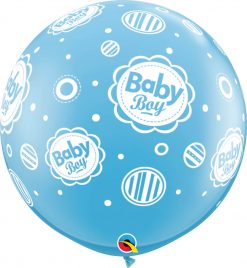 3' / 91cm Baby Boy Dots-A-Round Pale Blue Qualatex #18509-1