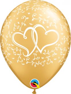 11" / 28cm Entwined Hearts Gold Qualatex #18639-1