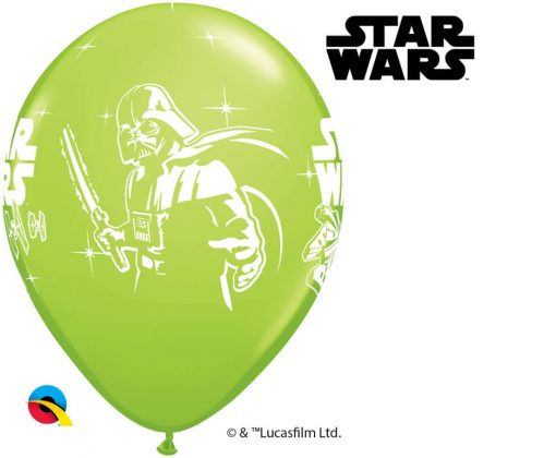 11" / 28cm Darth Vader & Yoda™ Asst of White, Lime Green, Onyx Black, Orange Qualatex #18666-1