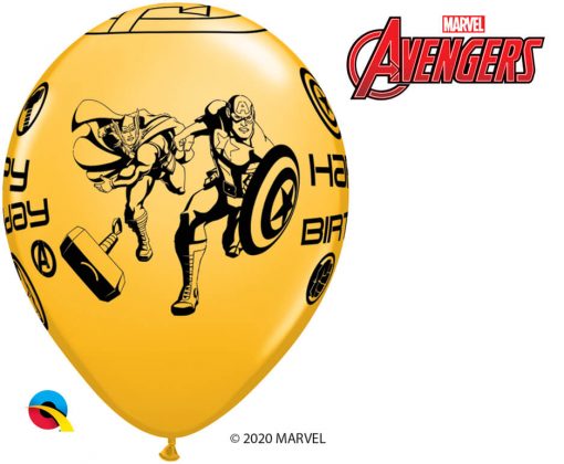 11" / 28cm MARVEL'S Avengers Assemble™ Birthday Assot of Red, Lime Green, Goldenrod, Robin's Egg Blue Qualatex #18674-1