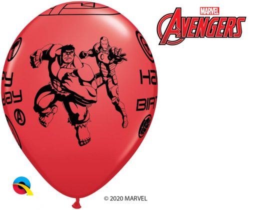 11" / 28cm MARVEL'S Avengers Assemble™ Birthday Assot of Red, Lime Green, Goldenrod, Robin's Egg Blue Qualatex #18674-1