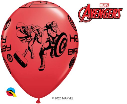 11" / 28cm MARVEL'S Avengers Assemble™ Birthday Assot of Red, Lime Green, Goldenrod, Robin's Egg Blue Qualatex #18674-1