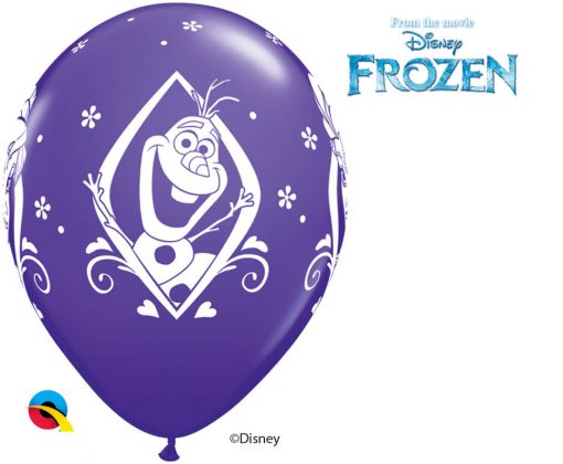 11" / 28cm Disney Frozen Birthday Asst of Wild Berry, Purple Violet, Caribbean Blue, Robin's Egg Blue Qualatex #18676-1