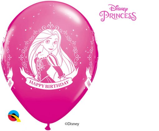 11" / 28cm Disney Princess Birthday Asst of Wild Berry, Pink, Spring Lilac Qualatex #18684-1