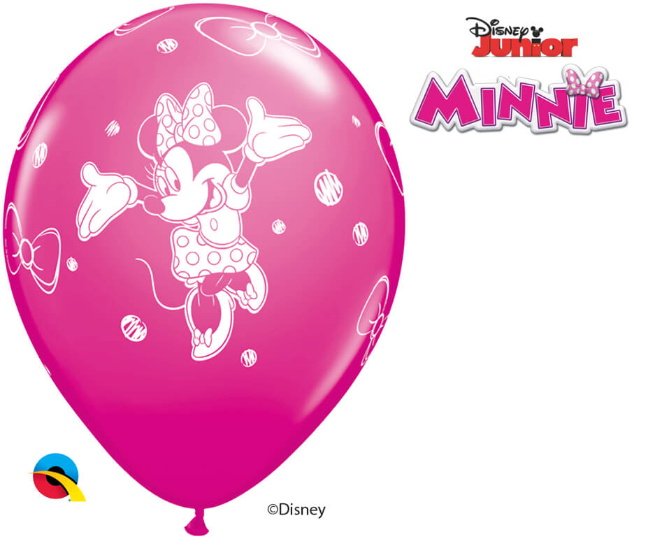 11" / 28cm Disney Minnie Asst of Wild Berry, Pink, Rose Qualatex #18685-1