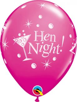 11" / 28cm 6szt Hen Night Bubbly Wild Berry Qualatex #19135