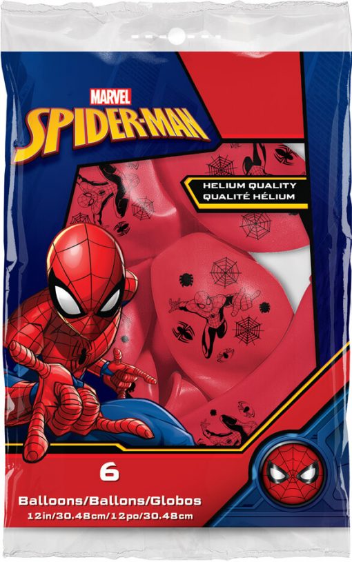 12" / 30cm 6szt MARVEL'S Spider-Man Red Qualatex #19305