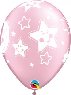 11" / 28cm Baby Moon & Stars Pearl Pink Qualatex #24940-1