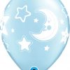 11" / 28cm Baby Moon & Stars Pearl Light Blue Qualatex #24941-1