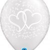 11" / 28cm Entwined Hearts Pearl White Qualatex #31497-1