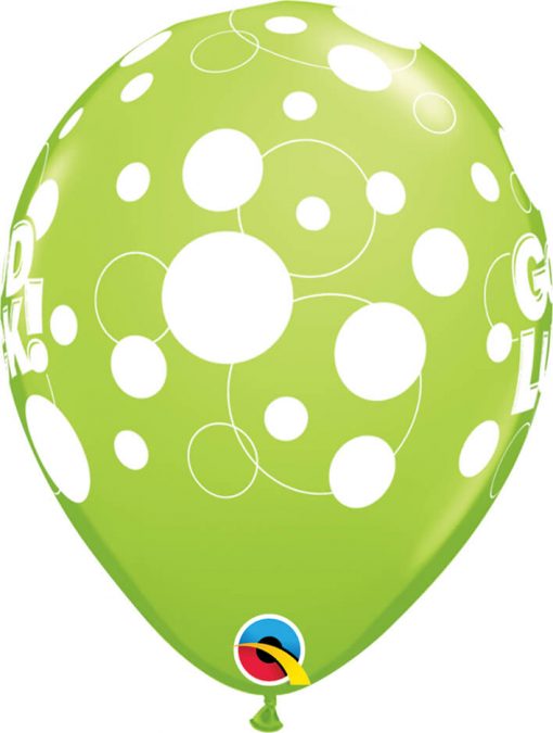 11" / 28cm Good Luck Dots Tropical Asst Qualatex #36977-1