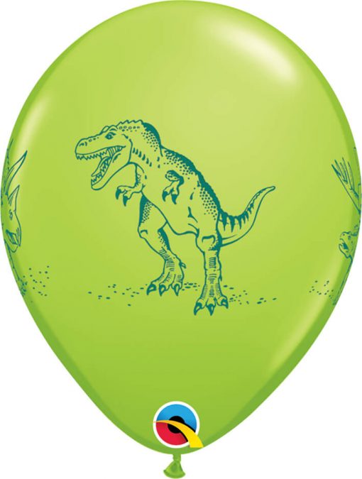 11" / 28cm Dinosaurs in Action Festive Asst Qualatex #37097-1