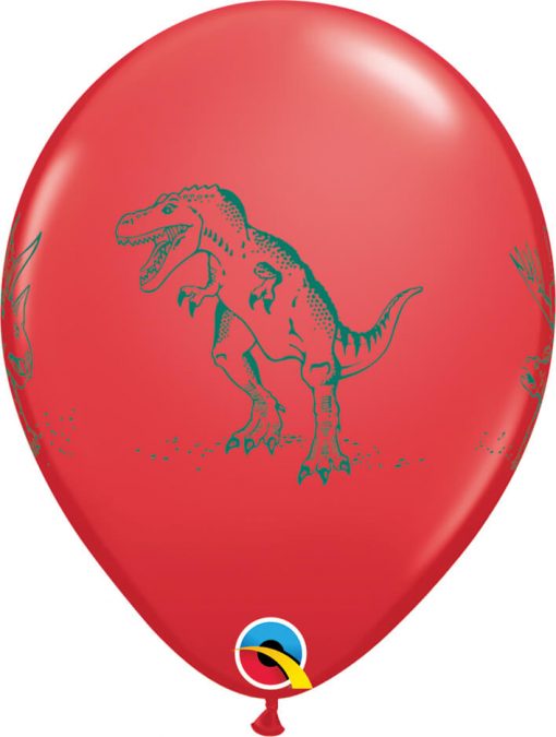 11" / 28cm Dinosaurs in Action Festive Asst Qualatex #37097-1