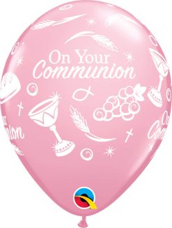 11" / 28cm Communion Symbols Pink Qualatex #44879-1