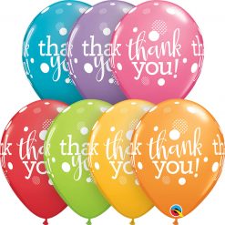 11" / 28cm Thank You Dots Upon Dots Festive Asst Qualatex #50206-1